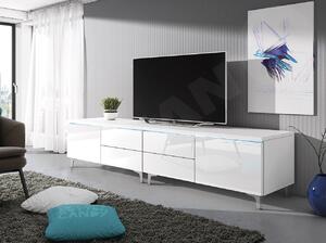Zondo.hr Set TV stolića (2 kom.) Clea XI W Double (bijela + bijeli sjaj) (s plavom LED rasvjetom). 1106199