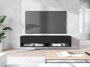 Zondo.hr Zidni TV ormarić Adenuk 140 MDF (crna grafit + crna riblja kost) (s LED RGB rasvjetom). 1106323