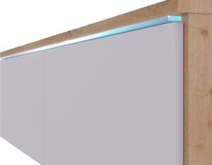 TV ormarić Dlana 180 MDF (crni grafit + crna riblja kost) (s bijelom LED rasvjetom)