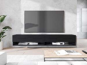 Zondo.hr Zidni TV ormarić Adenuk 140 MDF (crna + crna) (s LED RGB rasvjetom). 1106329