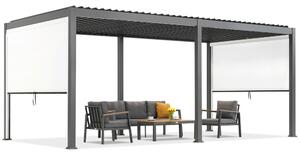 Samostojeća terasa pergola Lagos 3x6 sa 3m dugim bočnim roletama Garden Point antracit - bijela