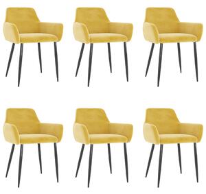 VidaXL Blagovaonske stolice 6 kom boja senfa baršunaste