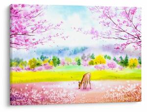 Slika - Poslikana srna, akvarel (70x50 cm)
