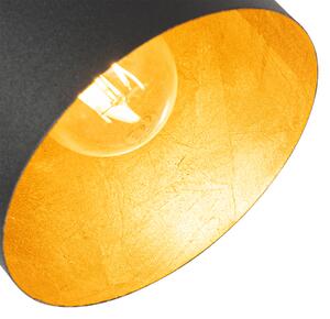 Moderna podna lampa crna sa zlatnom podesivom - Morik