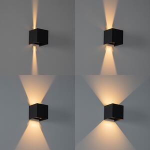 Vanjska zidna svjetiljka crna s LED 2 svjetla IP54 - Edwin