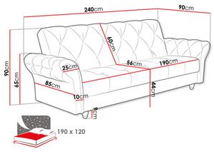 Sofa na razvlačenje Nyzopo (tamnosmeđa) (s prostorom za odlaganje)