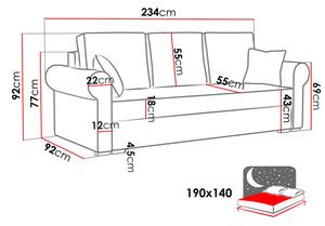 Sofa na razvlačenje Mosuria (tirkizna) (s prostorom za odlaganje)