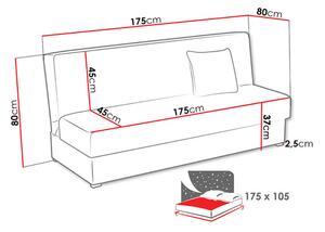 Zondo.hr Sofa na razvlačenje Tedrona Mini (boja senfa) (s prostorom za odlaganje). 1105630