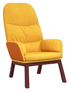 VidaXL Stolica za opuštanje od tkanine boja senfa