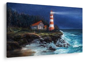 Slika - Svetilnik na obali oceana, akvarel (90x60 cm)