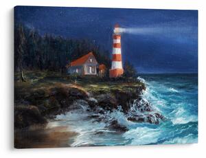 Slika - Svetilnik na obali oceana, akvarel (70x50 cm)