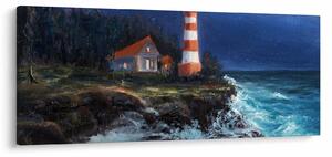 Slika - Svetilnik na obali oceana, akvarel (120x50 cm)