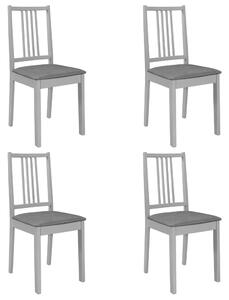 VidaXL Blagovaonske stolice od masivnog drva s jastucima 4 kom sive