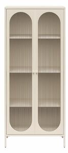 Krem metalna vitrina 80x186x40 cm Luna – Støraa