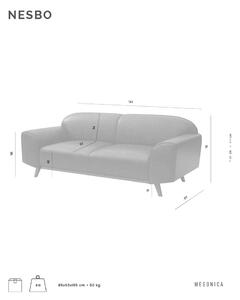 Svjetlo smeđa kožna sofa 193 cm Nesbo – MESONICA