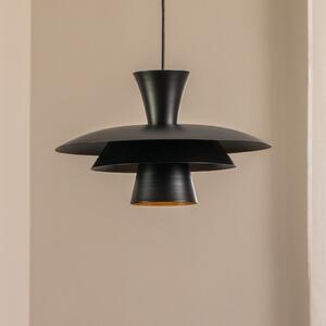 Luminex Viseća svjetiljka Plato, crna, metalna, Ø 38 cm, E27, prigušiva, Crno, Dnevni boravak/blagovaonica, Metal