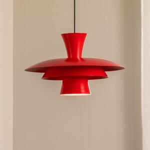 Luminex Viseća svjetiljka Plato, crvena, metalna, Ø 38 cm, E27, prigušiva, Crvena, Dnevni boravak/blagovaonica, Metal