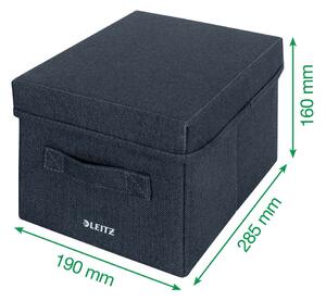Tamno sive tekstilne kutije za pohranu u setu 2 kom s poklopcem 19x28.5x16 cm – Leitz