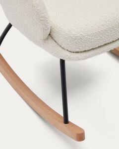 Bijela fotelja za ljuljanje od bouclé tkanine Maustin – Kave Home