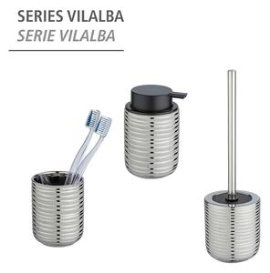 Keramička čašica za četkice za zube srebrne boje Vilalba - Wenko
