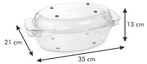 Staklena posuda za pečenje s poklopcem 21x35 cm GrandChef - Tescoma