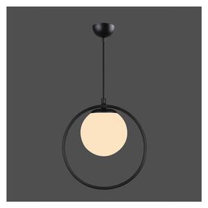 Crna metalna viseća svjetiljka sa staklenim sjenilom ø 15 cm Ates - Squid Lighting