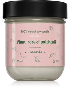 Tropicandle Plum, Rose & Patchouli mirisna svijeća 170 ml