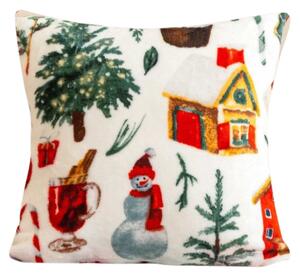 Jastučnica od mikropliša FESTIVE MAGIC 45x45 cm, bijela