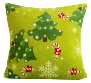 Jastučnica od mikropliša CHRISTMAS TREE 45x45 cm, zelena