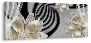 Slika - 3D zlate rože (120x50 cm)