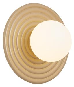 Retro Wall Lamp Taupe with Opal Round 20cm IP44 - Lila