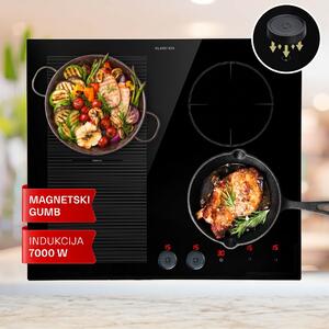 Klarstein Magnichef 4 Flex, ugradbena indukcijska ploča, 4 zone, 7000W, staklokeramika