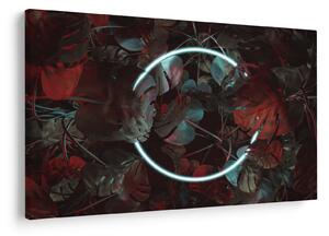 Slika - Neonski krog med palmami (90x60 cm)