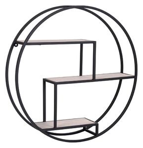 Podna polica od masivne paulovnije u crno-natur boji 62 cm Rotterdam – House Nordic
