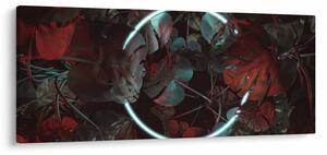 Slika - Neonski krog med palmami (120x50 cm)
