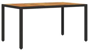 VidaXL Vrtni stol s pločom od drva bagrema crni 150x90x75cm poliratana
