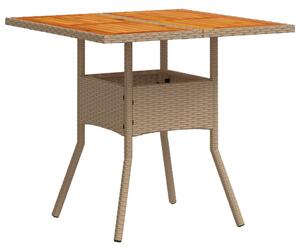VidaXL Vrtni stol bež 80 x 80 x 75 cm od poliratana i drva bagrema