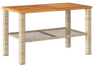 VidaXL Vrtni stol bež 70 x 38 x 42 cm od poliratana i drva bagrema