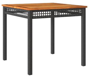 VidaXL Vrtni stol crni 80 x 80 x 75 cm od poliratana i drva bagrema