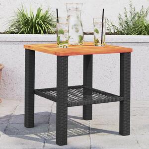 VidaXL Vrtni stol crni 40x40x42 cm od poliratana i drva bagrema