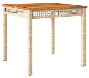 VidaXL Vrtni stol bež 80 x 80 x 75 cm od poliratana i drva bagrema