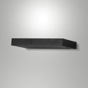 Fabas Luce LED zidna svjetiljka Guia, crna, metalna, širine 24 cm, Crno, Dnevni boravak/blagovaonica, Metal, Zidna utičnica iznad