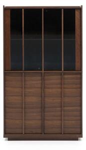 Smeđa vitrina u dekoru oraha 100x170x40 cm Onix – Kave Home