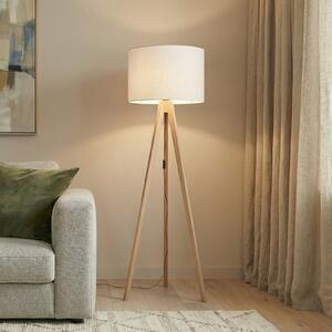 TK Lighting Velika podna lampa, krem/bor, visina 145 cm, E27, Drvo, Dnevni boravak/blagovaonica, Drvo, tronožac