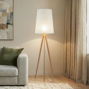 TK Lighting Walz podna lampa, krem, drvo, visina 175 cm, E27, Bež, Dnevni boravak/blagovaonica, Drvo, tronožac
