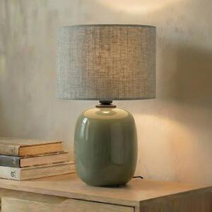 TK Lighting Stolna lampa Melody, maslinasto zelena, tekstil, visina 48 cm, E27, Zelena, Dnevni boravak/blagovaonica, Tkanina / tekstil