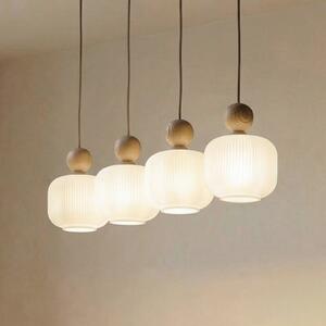 TK Lighting Viseća svjetiljka Ballo, 4 žarulje, bež, staklo, duljina 80 cm, prigušiva, Bež, Dnevni boravak/blagovaonica, Staklo