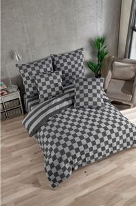 Antracitno siva posteljina za bračni krevet od damasta 200x200 cm Kareli – Mijolnir