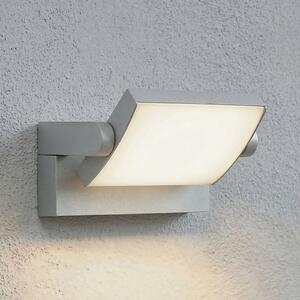 Lindby Sherin vanjska LED zidna svjetiljka, svijetlosiva, IP54, podesiva, Sivo, Aluminij