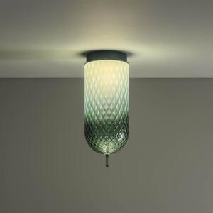 OLEV LED stropna svjetiljka Curuba, zelena, staklo, visina 40 cm, 2700 K, Zelena, Dnevni boravak/blagovaonica, Staklo